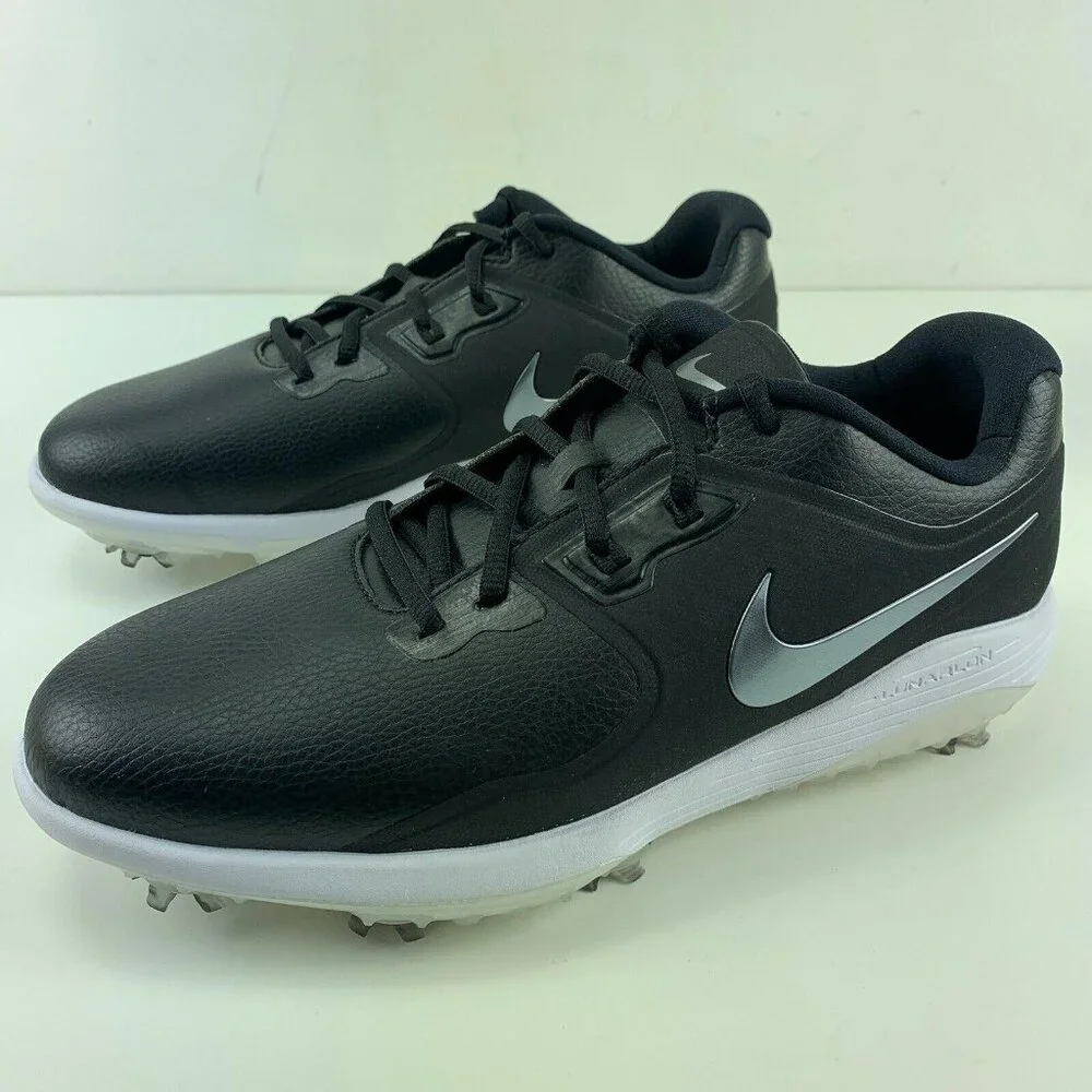 Nike Golf Shoes Wide Mens Vapor Pro Golf Soft Spikes Lunarlon Sole‎ Black